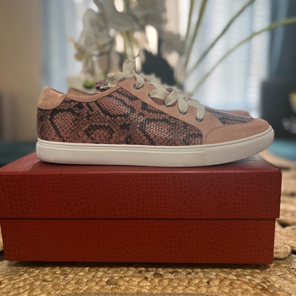 Donald J. Pliner Shoes - Donald J. Pliner Pink and Brown Snake Print Sneakers